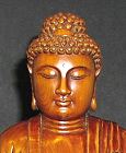 Fine vintage carved boxwood Buddha (10 in. tall) - from the Villa Del Prado Light of Asia Collection