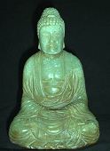 Genuine Jadeite Buddha (5 in. tall) - Chinese Qing Dynasty - from the Villa Del Prado Light of Asia Collection