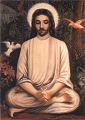 An artistic rendering of Jesus Christ seated in meditation as sold at the Self Realization Fellowship in Los Angeles.