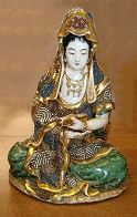 Japanese Satsuma Kannon (Kwan Yin) (11 in. tall) - 19th C - from the Villa Del Prado Light of Asia Collection