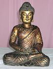 Tibetan Buddha with heavy gilt work - large bronze (15 in. tall) - early 19th C - from the Villa Del Prado Light of Asia Collection