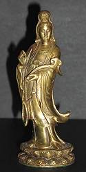 Bronze Kwanyin - female Boddhisattva (7 in. tall) - contemporary