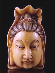Ivory Netsuke - Japanese Kwanyin 20th C