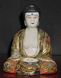 Japanese Satsuma (gilt solid earthenware) (8 in. tall) - 19th C