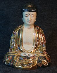 Japanese Satsuma  (gilt solid earthenware) (8 in. tall) - 19th C