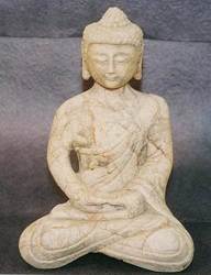 Chinese stone carved Buddha (11.5 in. tall) 18th C